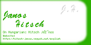 janos hitsch business card